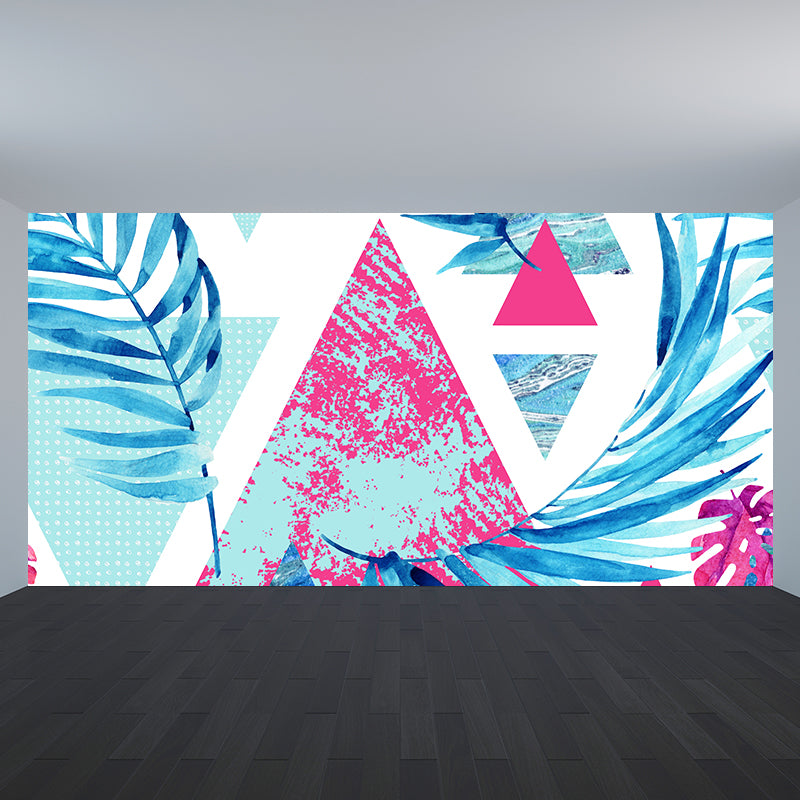 Home Decor Banana Leaves Mural Wallpaper Customized Tropical Wall Covering for Kitchen Clearhalo 'Wall Decor' 'Wall Mural' 1619377