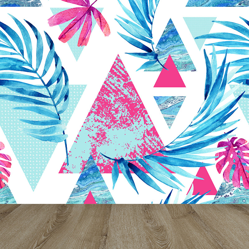 Home Decor Banana Leaves Mural Wallpaper Customized Tropical Wall Covering for Kitchen Clearhalo 'Wall Decor' 'Wall Mural' 1619378