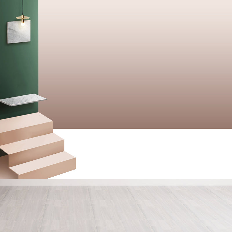 3D Effect Light Mural Decal Creative Non-Woven Textured Wall Covering in Pastel Color Light Pink custom Clearhalo 'Wall Decor' 'Wall Mural' 1619418