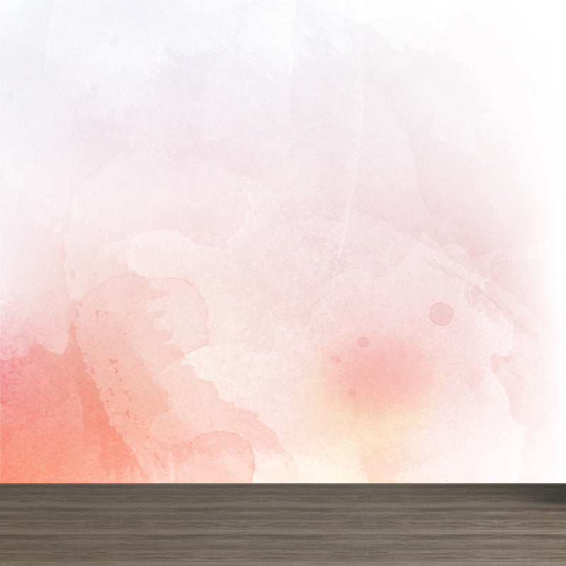 Contemporary Tie Dye Mural Decal Light Color Waterproofing Wall Covering for Bedroom Light Orange Clearhalo 'Wall Decor' 'Wall Mural' 1619446