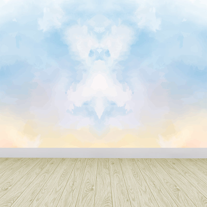 Modern Watercolor Mural Decal for Girls Bedroom Personalised Wall Art in Soft Color Blue Clearhalo 'Wall Decor' 'Wall Mural' 1619471