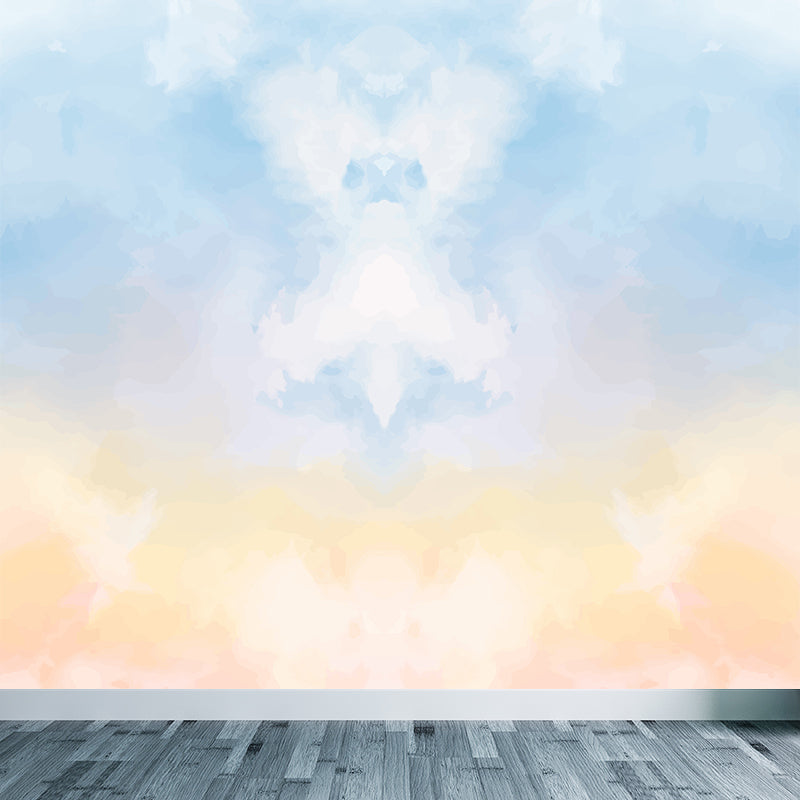 Modern Watercolor Mural Decal for Girls Bedroom Personalised Wall Art in Soft Color Clearhalo 'Wall Decor' 'Wall Mural' 1619472