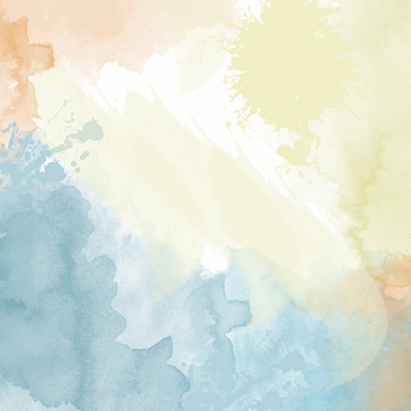 Modern Watercolor Mural Decal for Girls Bedroom Personalised Wall Art in Soft Color Clearhalo 'Wall Decor' 'Wall Mural' 1619479