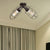 Pipe Living Room Semi-Flush Mount Light with Cage Shade Coastal Style Wrought Iron 2 Bulbs Aged Silver/Bronze Ceiling Lighting Bronze Clearhalo 'Ceiling Lights' 'Close To Ceiling Lights' 'Close to ceiling' 'Semi-flushmount' Lighting' 162030
