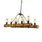 Linear Living Room Pendant Light Bamboo Ten-light Vintage Island Light in Beige Color Clearhalo 'Ceiling Lights' 'Island Lights' Lighting' 162178