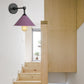 Black/Gray Conical Sconce Light Industrial Stylish Metallic 1 Head Bathroom Wall Sconce Lamp Purple Clearhalo 'Cast Iron' 'Glass' 'Industrial' 'Modern wall lights' 'Modern' 'Tiffany' 'Traditional wall lights' 'Wall Lamps & Sconces' 'Wall Lights' Lighting' 162281