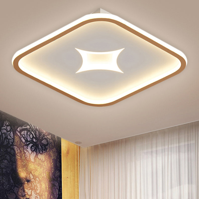 Round/Rectangle Flush Mount Modernist Metallic Black/Gold LED Flush Ceiling Light in White Light, 16"/19.5"/37.5" W Clearhalo 'Ceiling Lights' 'Close To Ceiling Lights' 'Close to ceiling' 'Flush mount' Lighting' 1623315