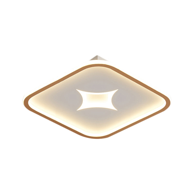 Round/Rectangle Flush Mount Modernist Metallic Black/Gold LED Flush Ceiling Light in White Light, 16"/19.5"/37.5" W Clearhalo 'Ceiling Lights' 'Close To Ceiling Lights' 'Close to ceiling' 'Flush mount' Lighting' 1623316