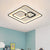 Black Square LED Flush Mount Light Minimalist Acrylic Close to Ceiling Lighting Fixture, 16"/19.5" Width - Black - Clearhalo - 'Ceiling Lights' - 'Close To Ceiling Lights' - 'Close to ceiling' - 'Flush mount' - Lighting' - 1623352