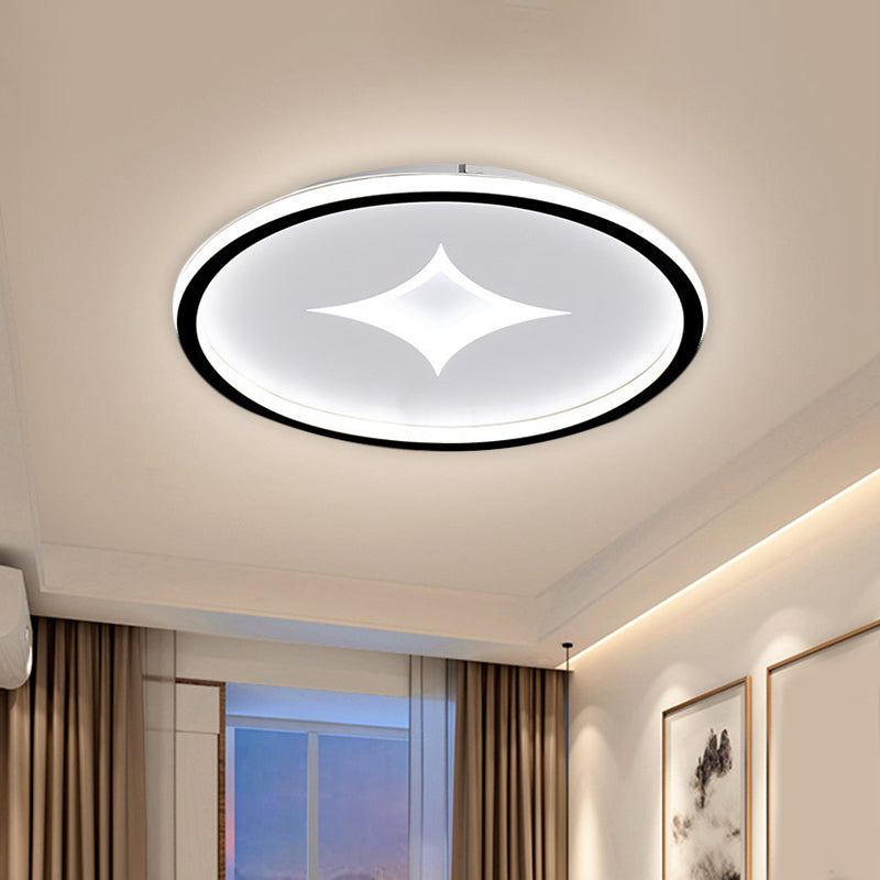 16"/19.5" W Ultra Slim Bedroom Flush Mount Metal LED Contemporary Ceiling Light Fixture in Black/Gold, Warm/White Light Clearhalo 'Ceiling Lights' 'Close To Ceiling Lights' 'Close to ceiling' 'Flush mount' Lighting' 1623367