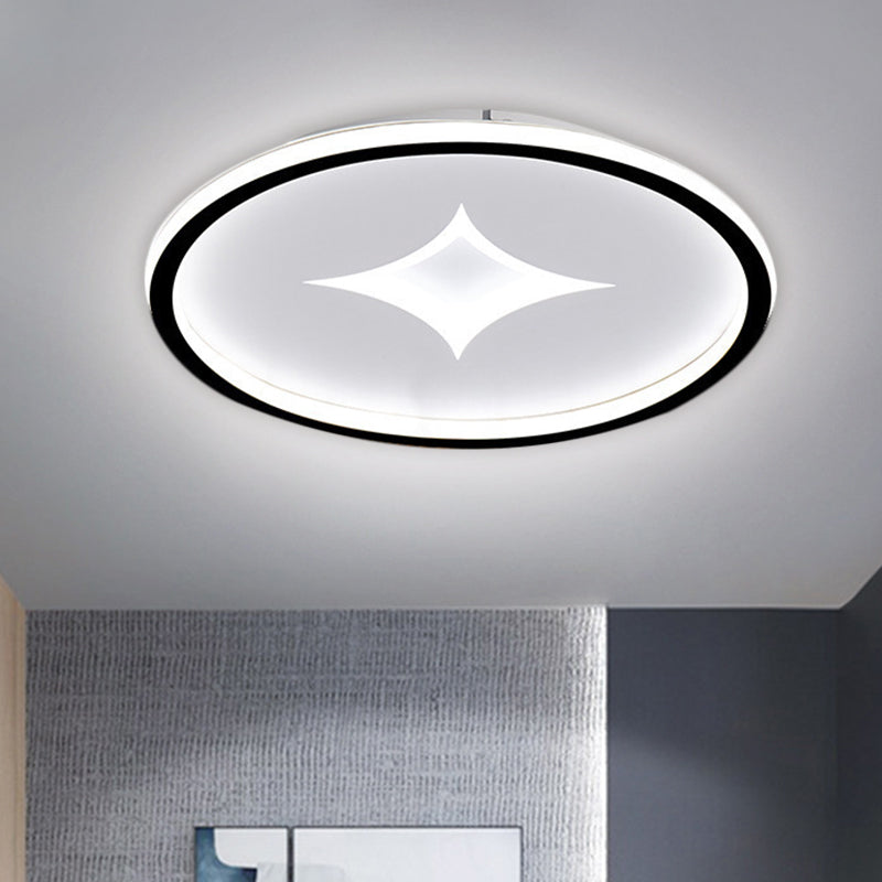 16"/19.5" W Ultra Slim Bedroom Flush Mount Metal LED Contemporary Ceiling Light Fixture in Black/Gold, Warm/White Light Clearhalo 'Ceiling Lights' 'Close To Ceiling Lights' 'Close to ceiling' 'Flush mount' Lighting' 1623368
