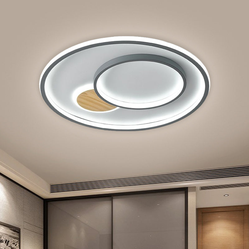 16.5"/20.5" W Acrylic Round Ceiling Lamp Modernist LED Flush Mount Lighting Fixture in Grey, Warm/White Light Clearhalo 'Ceiling Lights' 'Close To Ceiling Lights' 'Close to ceiling' 'Flush mount' Lighting' 1623499