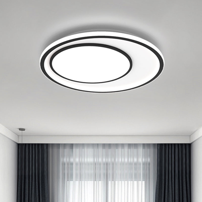 Metal Round Ceiling Flush Mount Nordic LED Flushmount Lighting in Black, 16.5"/20.5" Width (The customization will be 7 days) - Black - Clearhalo - 'Ceiling Lights' - 'Close To Ceiling Lights' - 'Close to ceiling' - 'Flush mount' - Lighting' - 1623611