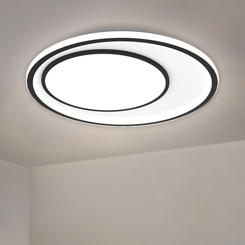 Metal Round Ceiling Flush Mount Nordic LED Flushmount Lighting in Black, 16.5"/20.5" Width (The customization will be 7 days) - Clearhalo - 'Ceiling Lights' - 'Close To Ceiling Lights' - 'Close to ceiling' - 'Flush mount' - Lighting' - 1623612