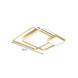 Modernism Square Flushmount Lighting Metallic LED Bedroom Flush Light Fixture in Gold (The customization will be 7 days) - Clearhalo - 'Ceiling Lights' - 'Close To Ceiling Lights' - 'Close to ceiling' - 'Flush mount' - Lighting' - 1623624