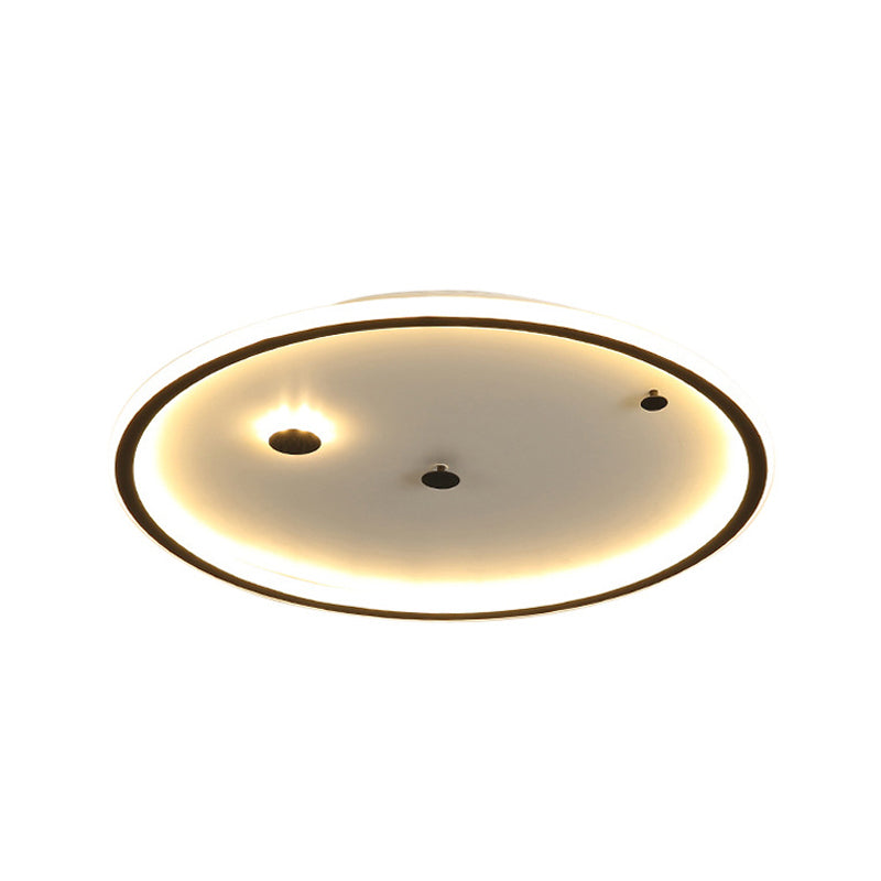 16"/19.5" W Simple LED Flushmount Black/Gold Round Ceiling Lamp Fixture with Acrylic Shade in Warm/White Light Clearhalo 'Ceiling Lights' 'Close To Ceiling Lights' 'Close to ceiling' 'Flush mount' Lighting' 1623635