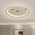 16"/19.5" W Simple LED Flushmount Black/Gold Round Ceiling Lamp Fixture with Acrylic Shade in Warm/White Light Gold Clearhalo 'Ceiling Lights' 'Close To Ceiling Lights' 'Close to ceiling' 'Flush mount' Lighting' 1623638