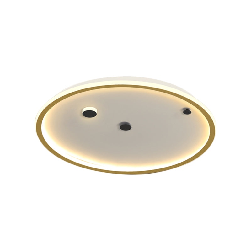 16"/19.5" W Simple LED Flushmount Black/Gold Round Ceiling Lamp Fixture with Acrylic Shade in Warm/White Light Clearhalo 'Ceiling Lights' 'Close To Ceiling Lights' 'Close to ceiling' 'Flush mount' Lighting' 1623641