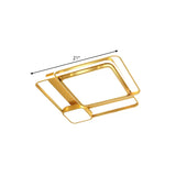 Metal Rectangular Ceiling Light Fixture Modern LED Flush Mount Lighting in Gold, 21"/23.5" Width (The customization will be 7 days) - Clearhalo - 'Ceiling Lights' - 'Close To Ceiling Lights' - 'Close to ceiling' - 'Flush mount' - Lighting' - 1623651