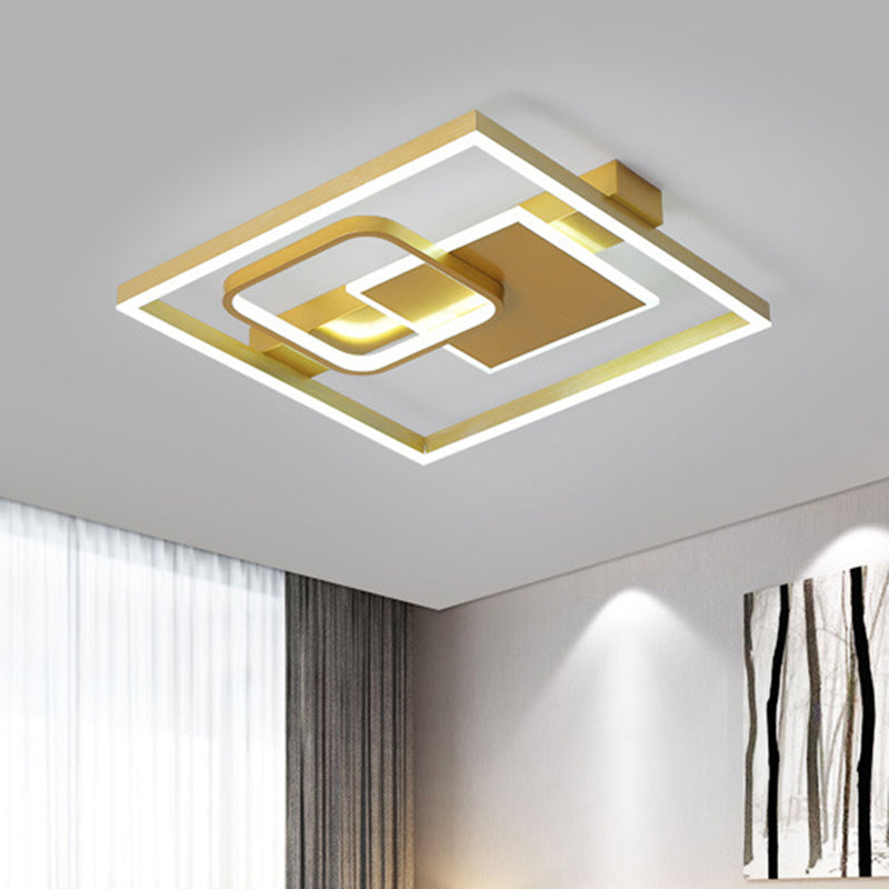 16"/19.5" W Circular Metal Flush Mount Simple LED Gold Close to Ceiling Lighting Fixture in Warm/White Light Gold Clearhalo 'Ceiling Lights' 'Close To Ceiling Lights' 'Close to ceiling' 'Flush mount' Lighting' 1623653