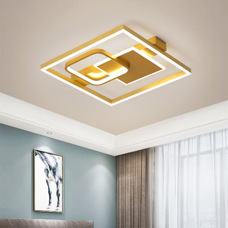 16"/19.5" W Circular Metal Flush Mount Simple LED Gold Close to Ceiling Lighting Fixture in Warm/White Light Clearhalo 'Ceiling Lights' 'Close To Ceiling Lights' 'Close to ceiling' 'Flush mount' Lighting' 1623654