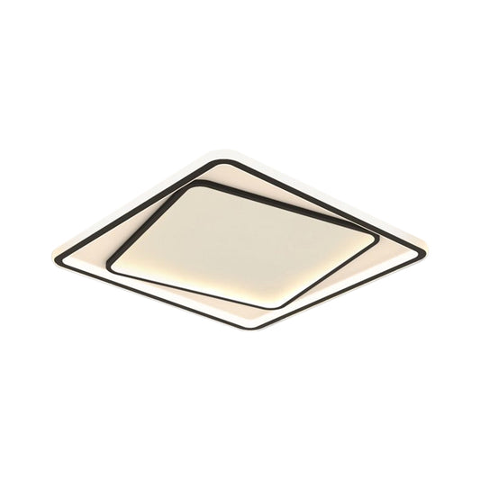 Minimalism Square Flush Light Metal LED Bedroom Flush Mount Lighting in Black, 16.5"/20.5" Width (The customization will be 7 days) Clearhalo 'Ceiling Lights' 'Close To Ceiling Lights' 'Close to ceiling' 'Flush mount' Lighting' 1623675
