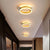 Circular Corridor Ceiling Fixture Metallic LED Contemporary Flushmount Lighting in Gold, Warm/White Light Gold Clearhalo 'Ceiling Lights' 'Close To Ceiling Lights' 'Close to ceiling' 'Flush mount' Lighting' 1623678