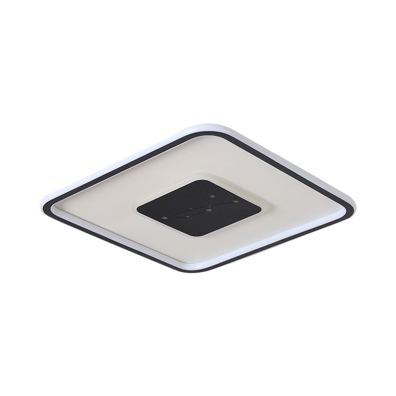 LED Bedroom Flush Mount Lighting Minimalism Black Ceiling Flush with Squared Acrylic Shade in Warm/White/3 Color Light - Clearhalo - 'Ceiling Lights' - 'Close To Ceiling Lights' - 'Close to ceiling' - 'Flush mount' - Lighting' - 1623830