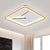 Acrylic Square LED Flush Mount Lamp Simplicity Black/Gold Close to Ceiling Lighting in Warm/White Light, 16"/19.5" Wide Gold Clearhalo 'Ceiling Lights' 'Close To Ceiling Lights' 'Close to ceiling' 'Flush mount' Lighting' 1623832