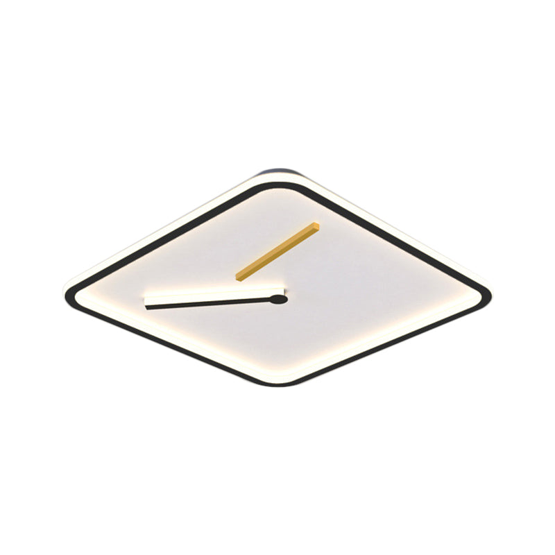 Acrylic Square LED Flush Mount Lamp Simplicity Black/Gold Close to Ceiling Lighting in Warm/White Light, 16"/19.5" Wide Clearhalo 'Ceiling Lights' 'Close To Ceiling Lights' 'Close to ceiling' 'Flush mount' Lighting' 1623840