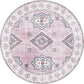 Vintage Medallion Pattern Rug Pink and Red Tribal Rug Polyester Washable Anti-Slip Backing Area Rug for Living Room Clearhalo 'Area Rug' 'Moroccan' 'Rugs' Rug' 1623899