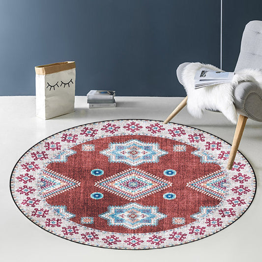 Vintage Medallion Pattern Rug Pink and Red Tribal Rug Polyester Washable Anti-Slip Backing Area Rug for Living Room Clearhalo 'Area Rug' 'Moroccan' 'Rugs' Rug' 1623906