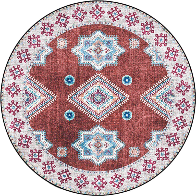 Vintage Medallion Pattern Rug Pink and Red Tribal Rug Polyester Washable Anti-Slip Backing Area Rug for Living Room Clearhalo 'Area Rug' 'Moroccan' 'Rugs' Rug' 1623907