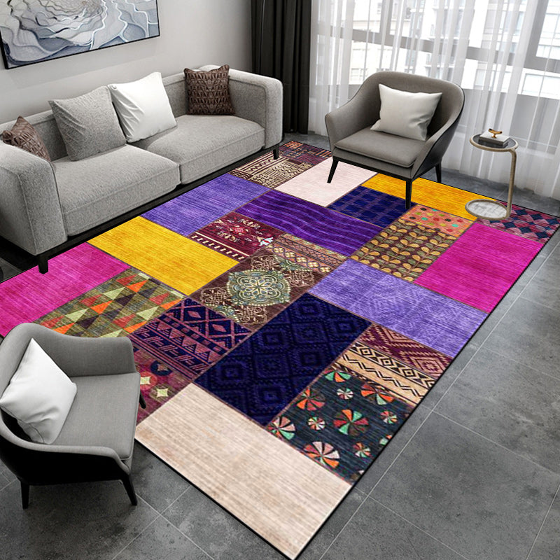 Multicolor Vintage Rug Polyester Southwestern Pattern Rug Washable Non-Slip Backing Area Rug for Living Room Clearhalo 'Area Rug' 'Rugs' 'Southwestern' Rug' 1623914