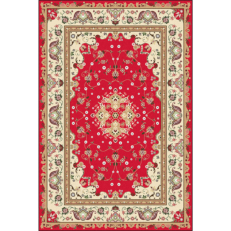 Multicolor Bedroom Rug Moroccan Medallion Flower Pattern Area Rug Polyester Pet Friendly Carpet Clearhalo 'Area Rug' 'Moroccan' 'Rugs' Rug' 1623938