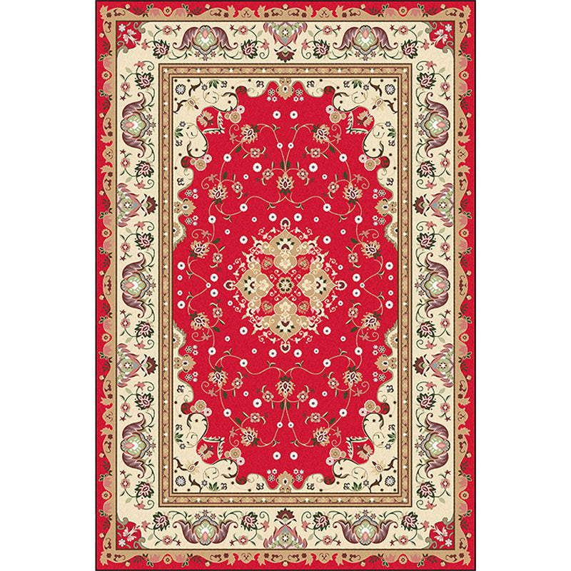 Multicolor Bedroom Rug Moroccan Medallion Flower Pattern Area Rug Polyester Pet Friendly Carpet Clearhalo 'Area Rug' 'Moroccan' 'Rugs' Rug' 1623938