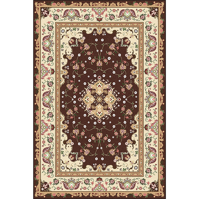 Multicolor Bedroom Rug Moroccan Medallion Flower Pattern Area Rug Polyester Pet Friendly Carpet Clearhalo 'Area Rug' 'Moroccan' 'Rugs' Rug' 1623945