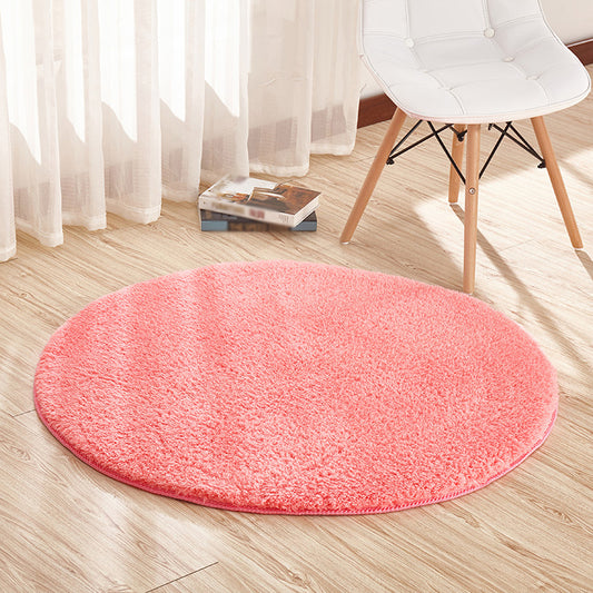 Stylish Plain Rug Pink and Khaki Nordic Rug Sherpa Washable Anti-Slip Backing Area Rug for Living Room Pink
