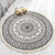 White Southwestern Rug Linen Floral and Concentric Circles Pattern Rug Washable Carpet for Living Room Black Clearhalo 'Area Rug' 'Rugs' 'Southwestern' Rug' 1624046