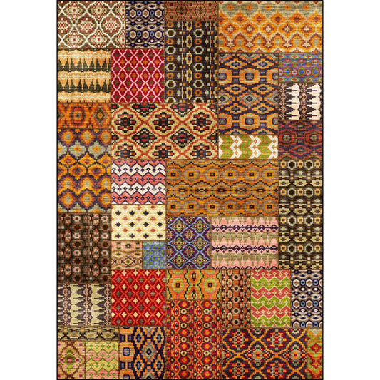 Retro Ethnic Pattern Rug Brown Polyester Rug Machine Washable Non-Slip Backing Area Rug for Living Room Clearhalo 'Area Rug' 'Rugs' 'Southwestern' Rug' 1624071