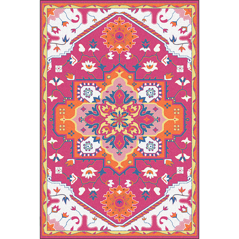 Colorful Bedroom Rug Moroccan Medallion Floral Pattern Area Rug Polyester Anti-Slip Stain-Resistant Carpet Clearhalo 'Area Rug' 'Moroccan' 'Rugs' Rug' 1624119