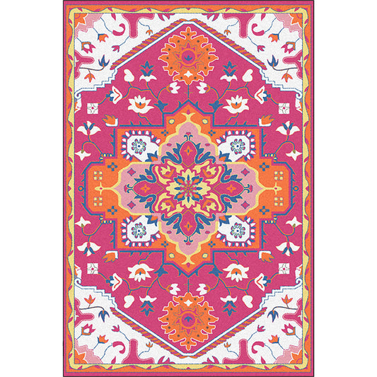 Colorful Bedroom Rug Moroccan Medallion Floral Pattern Area Rug Polyester Anti-Slip Stain-Resistant Carpet Clearhalo 'Area Rug' 'Moroccan' 'Rugs' Rug' 1624119