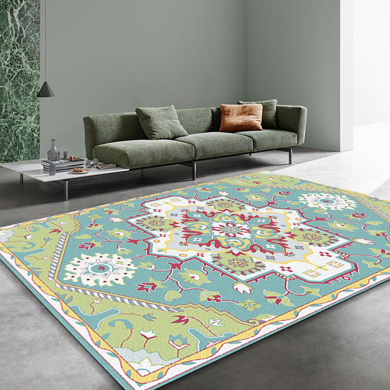 Colorful Bedroom Rug Moroccan Medallion Floral Pattern Area Rug Polyester Anti-Slip Stain-Resistant Carpet Clearhalo 'Area Rug' 'Moroccan' 'Rugs' Rug' 1624134