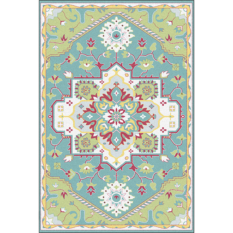 Colorful Bedroom Rug Moroccan Medallion Floral Pattern Area Rug Polyester Anti-Slip Stain-Resistant Carpet Clearhalo 'Area Rug' 'Moroccan' 'Rugs' Rug' 1624135