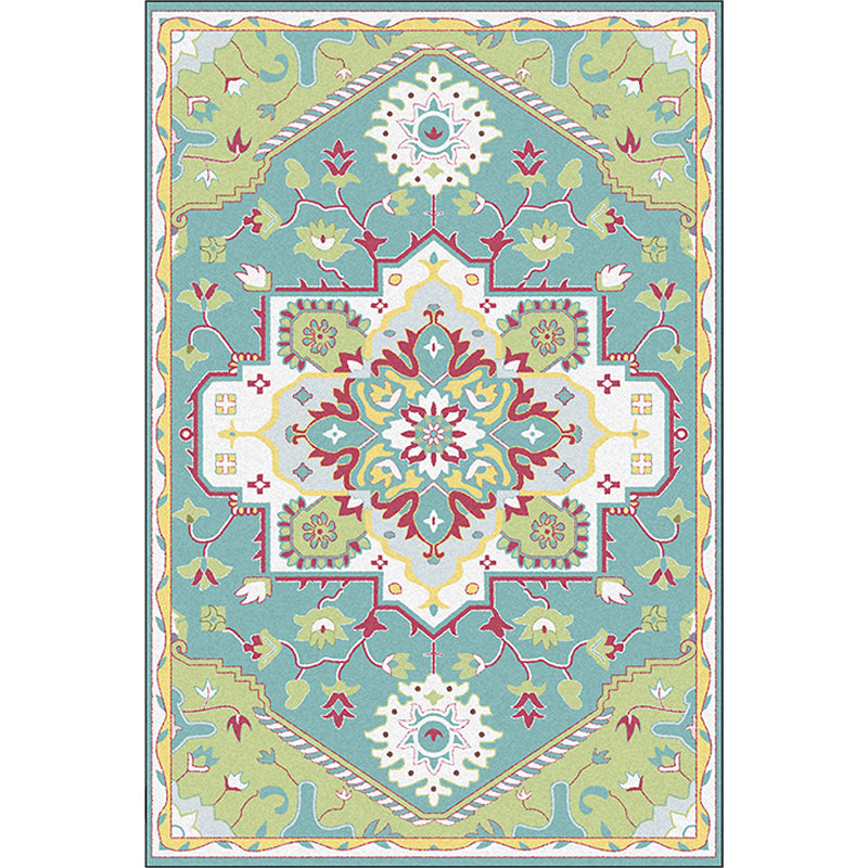 Colorful Bedroom Rug Moroccan Medallion Floral Pattern Area Rug Polyester Anti-Slip Stain-Resistant Carpet Clearhalo 'Area Rug' 'Moroccan' 'Rugs' Rug' 1624135