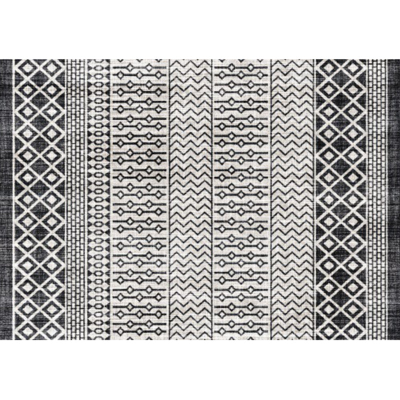 Southwestern Living Room Rug in Grey Geometric Stripe Diamond Print Rug Polyester Machine Washable Area Rug Clearhalo 'Area Rug' 'Rugs' 'Southwestern' Rug' 1624196