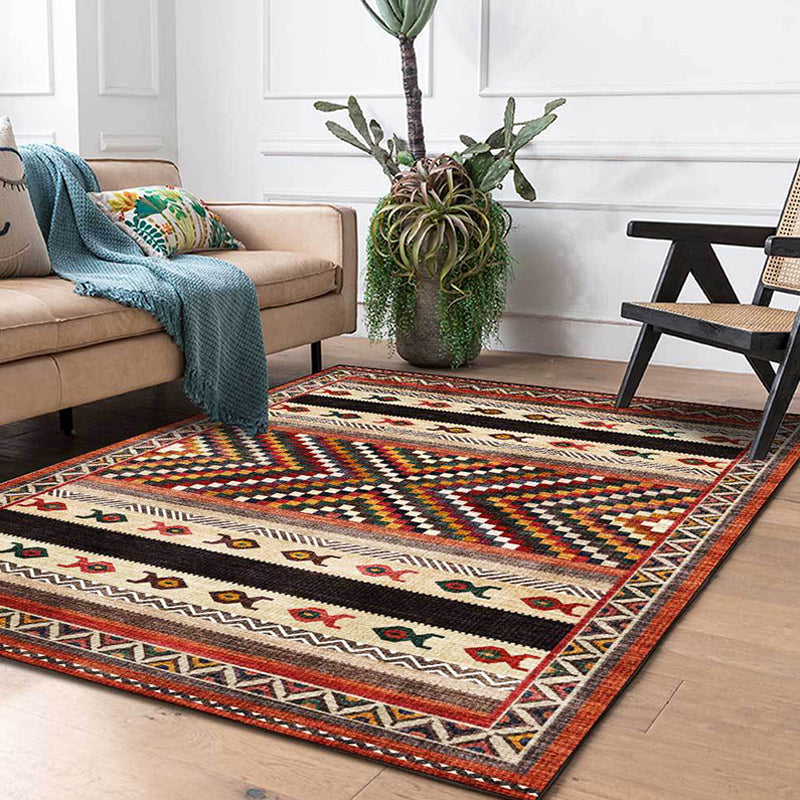 Vintage Tribal Print Rug Red Americana Rug Polyester Machine Washable Anti-Slip Backing Carpet for Bedroom Brick Red Clearhalo 'Area Rug' 'Rugs' 'Southwestern' Rug' 1624218