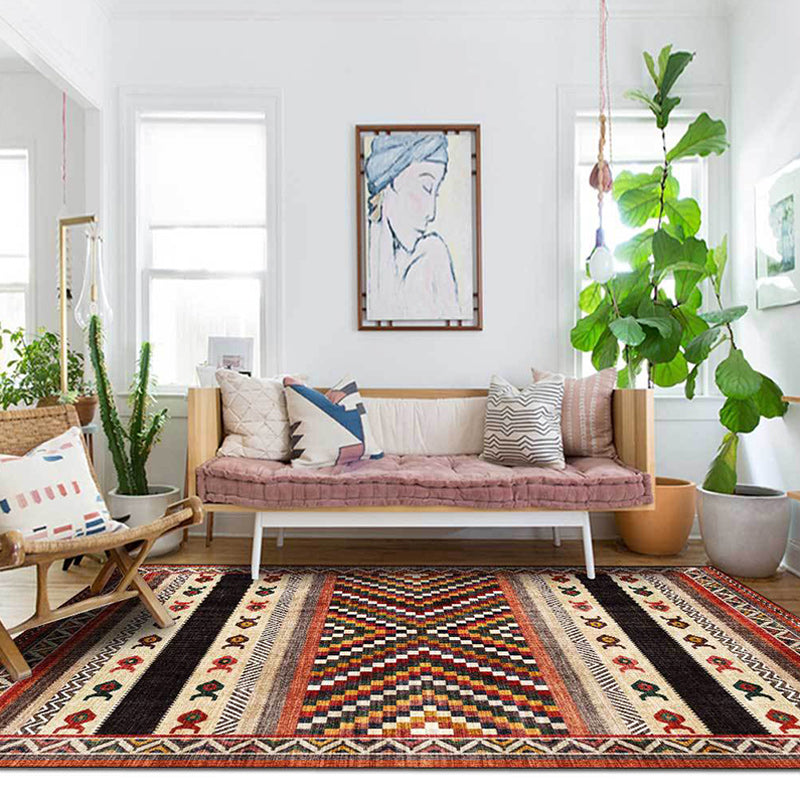 Vintage Tribal Print Rug Red Americana Rug Polyester Machine Washable Anti-Slip Backing Carpet for Bedroom Clearhalo 'Area Rug' 'Rugs' 'Southwestern' Rug' 1624219