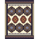 Navy and Beige Americana Rug Polyester Tribal Floral Pattern Rug Washable Non-Slip Backing Area Rug for Living Room Clearhalo 'Area Rug' 'Rugs' 'Southwestern' Rug' 1624317
