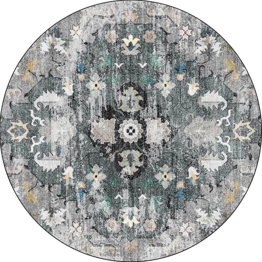 Persian Medallion Pattern Rug Pink and Green Polyester Rug Machine Washable Non-Slip Area Rug for Bedroom Clearhalo 'Area Rug' 'Moroccan' 'Rugs' Rug' 1624432